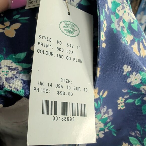 Vintage Laura Ashley Dress 10 Large Purple Floral Midi - Picture 12 of 13